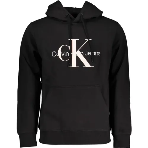 Kapuzenpullover Schwarz Langarm , Herren, Größe: M - Calvin Klein - Modalova