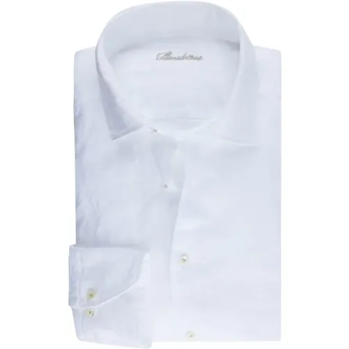 Linen Shirt with Cut Away Collar and Pearl Buttons , male, Sizes: XL - Stenströms - Modalova