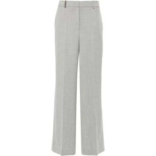 Grey Wool Blend Trousers , female, Sizes: M, L, XS, S - PESERICO - Modalova