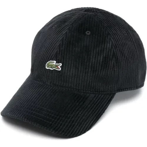 Corduroy Cotton Cap with Logo Patch , male, Sizes: ONE SIZE - Lacoste - Modalova