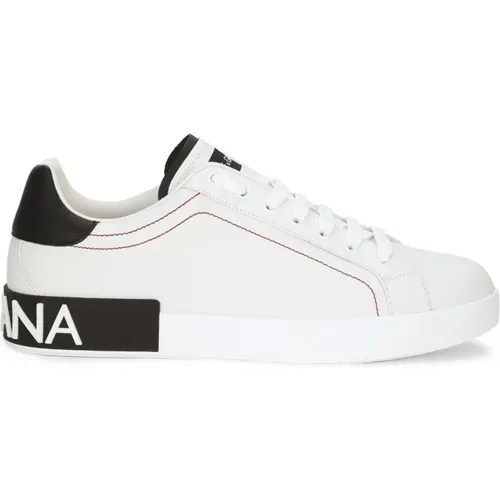 Weiße Sneakers Logo Patch Schnürung , Herren, Größe: 40 1/2 EU - Dolce & Gabbana - Modalova