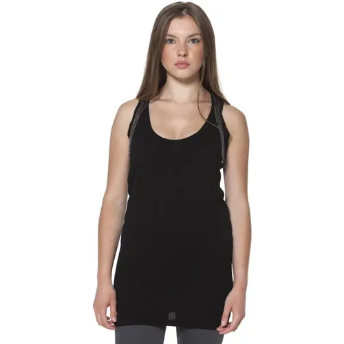 Schwarzes Polyester Tanktop mit Einsätzen , Damen, Größe: L - Fred Perry - Modalova