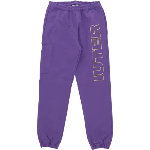 Leichte Violette Trainingshose Elastischer Bund , Herren, Größe: S - IUTER - Modalova