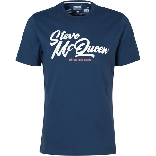 Murrey Grafik T-Shirt - Steve McQueen Kollektion , Herren, Größe: 2XL - Barbour - Modalova