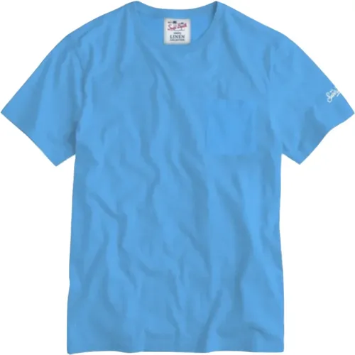 Men's Linen T-shirt Various Solid Colors , male, Sizes: L, XL, M - MC2 Saint Barth - Modalova