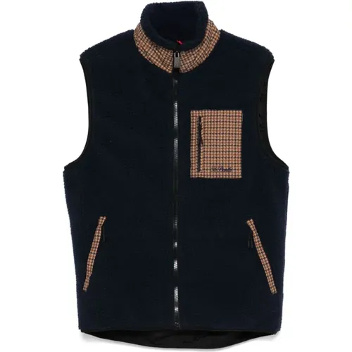 Shearling Vest with Plaid Trims , male, Sizes: XL, L, M - MC2 Saint Barth - Modalova