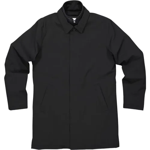 Schwarzer Wasserdichter Trenchcoat mit Abnehmbarer Weste , Herren, Größe: M - NN07 - Modalova