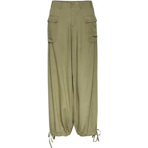 Pocket Pants with Elastic Waist , female, Sizes: M, XS, S, XL - Cream - Modalova