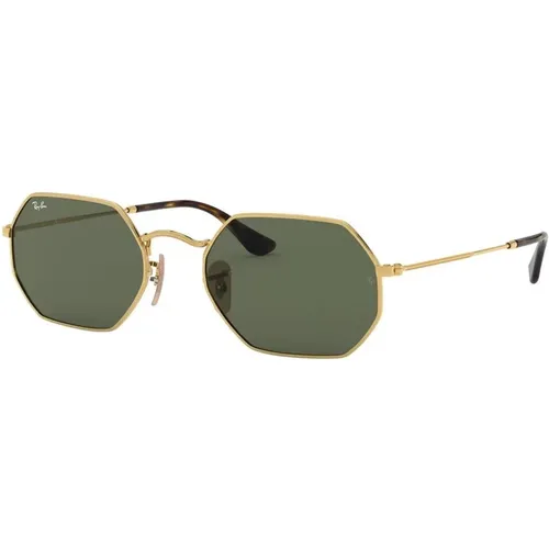 Octagonal Sunglasses in Gold and Green , unisex, Sizes: 53 MM - Ray-Ban - Modalova