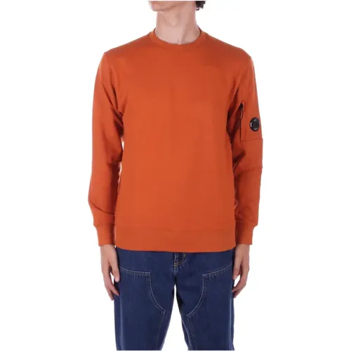 Brauner Logo Pullover mit Seitentasche , Herren, Größe: M - C.P. Company - Modalova