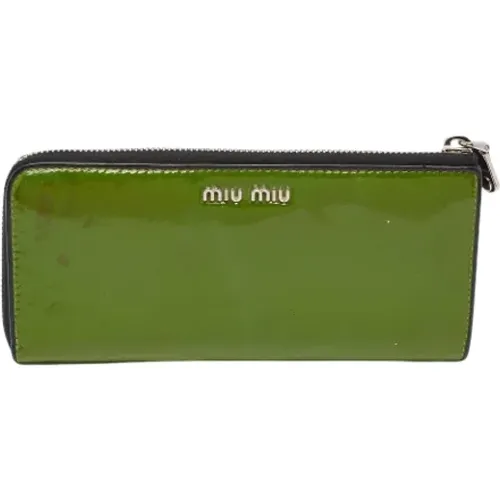 Pre-owned Leather wallets , female, Sizes: ONE SIZE - Miu Miu Pre-owned - Modalova