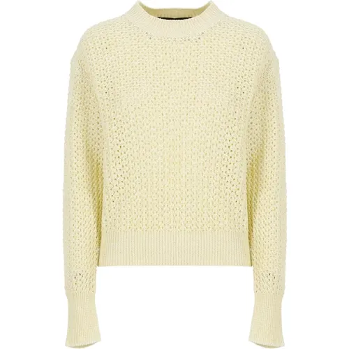 Cotton Sweater with Net Pattern , female, Sizes: XS, 2XS - Fabiana Filippi - Modalova