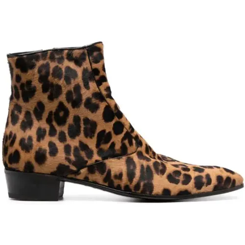 Leoparden Wildleder Stiefeletten , Herren, Größe: 42 EU - Lidfort - Modalova