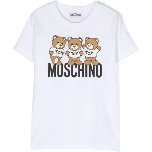 Teddybär Weißes Baumwoll-Jersey Jungen T-Shirt - Moschino - Modalova