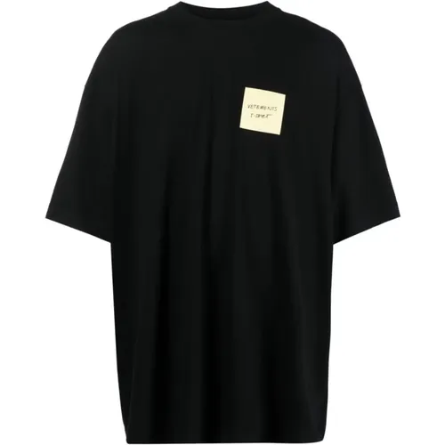 Schwarze T-Shirts und Polos , Herren, Größe: M - Vetements - Modalova