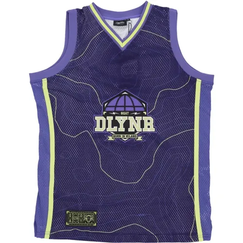 Blauer Basketball-Stil Mesh Tanktop , Herren, Größe: L - Dolly Noire - Modalova