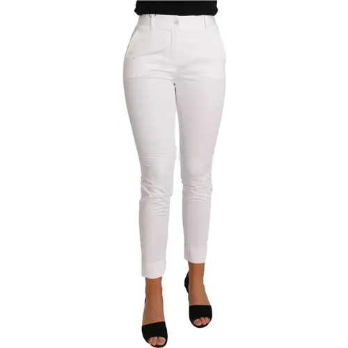 Weiße Slim Fit Dress Pants - Upgrade Deine Garderobe - Dolce & Gabbana - Modalova