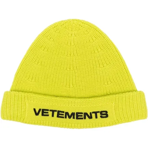 Wool Ribbed Knit Hat , male, Sizes: M - Vetements - Modalova