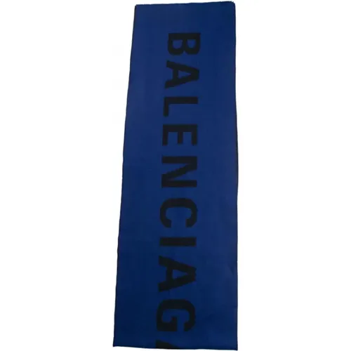 Zweifarbiger Macro Schal in Schwarz und Marineblau , Herren, Größe: ONE Size - Balenciaga - Modalova
