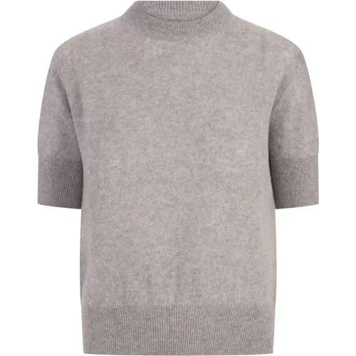 Cashmere Grey Crew Neck Sweater , female, Sizes: L, M - Ermanno Scervino - Modalova