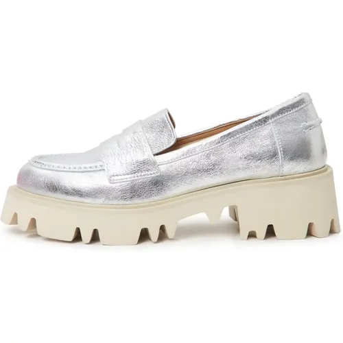 Chunky Platform Loafers - Silver , Damen, Größe: 40 EU - Cesare Gaspari - Modalova