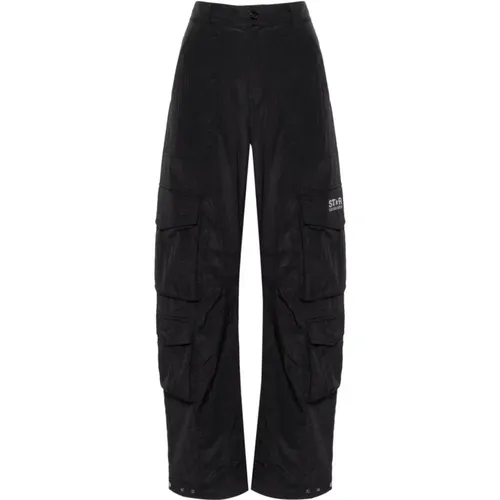 Cargo Trousers with Wrinkled Effect , female, Sizes: 2XS, XS, S - Golden Goose - Modalova