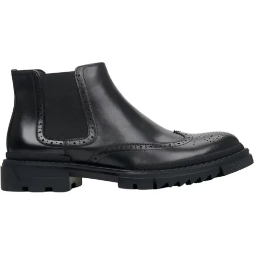 Herren Schwarze Leder Low-Cut Chelsea Stiefel Er00112249 , Herren, Größe: 40 EU - Estro - Modalova