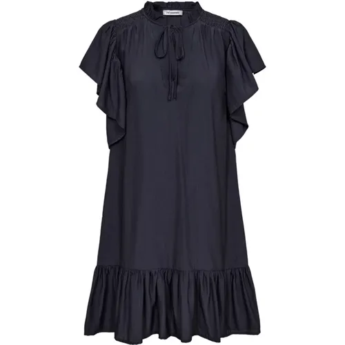Frill Dress Ink V-Ausschnitt Feminin , Damen, Größe: M - Co'Couture - Modalova