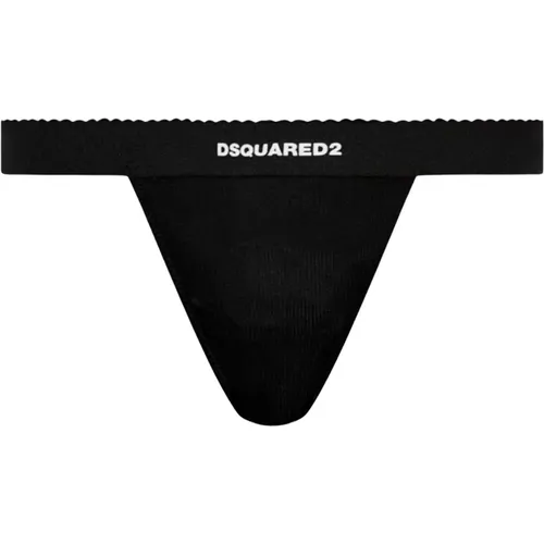 Schwarze Unterwäsche mit Logo-Druck , Damen, Größe: M - Dsquared2 - Modalova