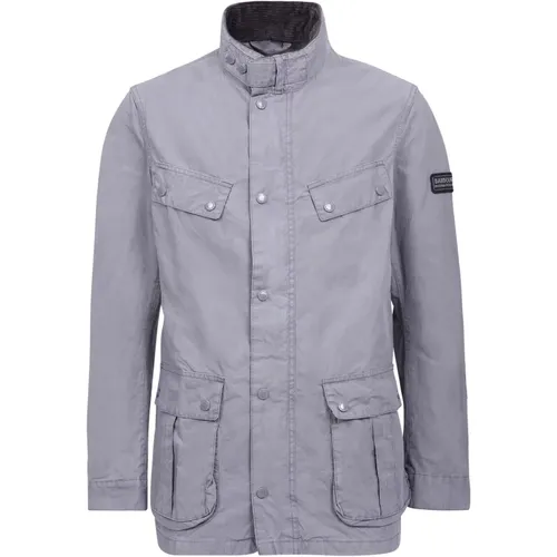 Grey Cotton Zip Jacket , male, Sizes: S - Barbour - Modalova