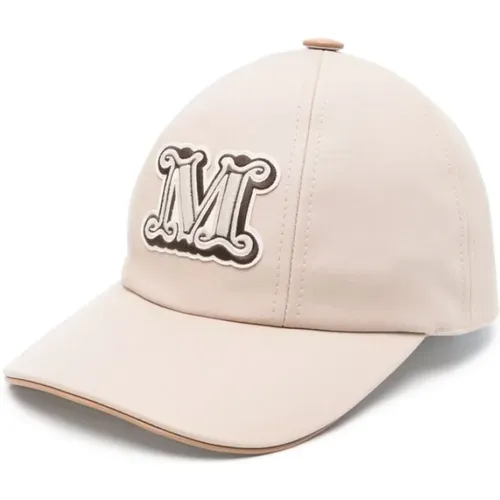 Braune Baumwollmischung Logo Cap , Damen, Größe: 57 CM - Max Mara - Modalova