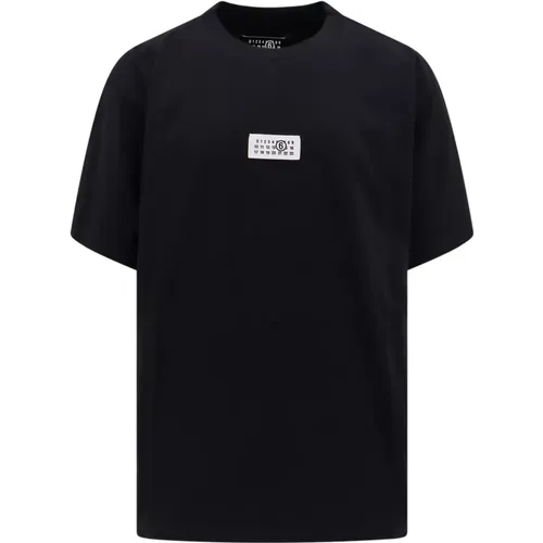 Schwarzes Crew-neck T-Shirt Kurze Ärmel , Herren, Größe: XL - MM6 Maison Margiela - Modalova