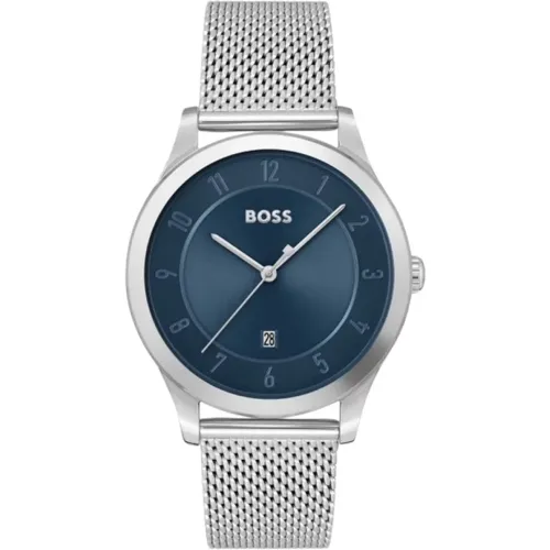 Edelstahl Quarz Herrenuhr Grau - Hugo Boss - Modalova