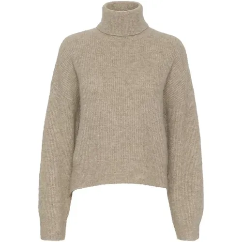 Alphagz Rollneck Sweater Warm Sand Melange , female, Sizes: XL, M, L, XS, S, 2XS - Gestuz - Modalova