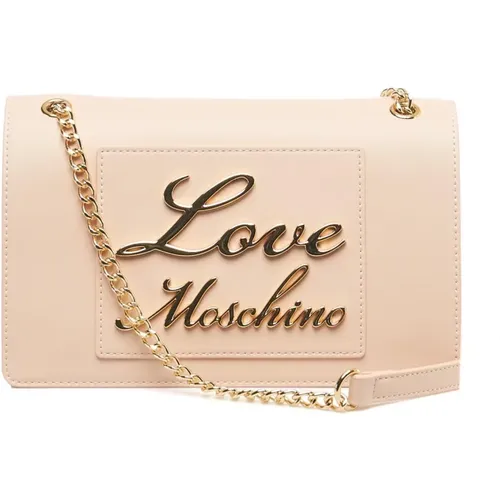 Logo Crossbody Tasche mit Kettenriemen , Damen, Größe: ONE Size - Love Moschino - Modalova