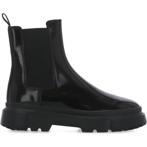 Schwarze Leder Chelsea Stiefel für Frauen,Moderne Chelsea Boot für urbanen Stil - Hogan - Modalova