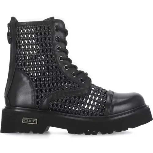 Leather Boots with Woven Legging , female, Sizes: 5 UK, 4 UK - Cult - Modalova