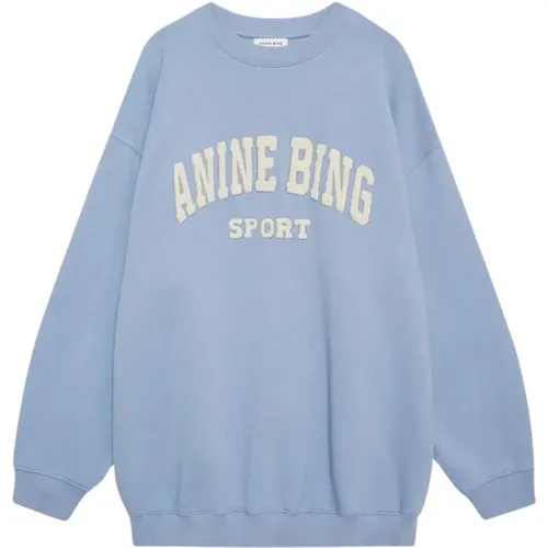 Grafik-Sweatshirt - Capri Blau - Anine Bing - Modalova