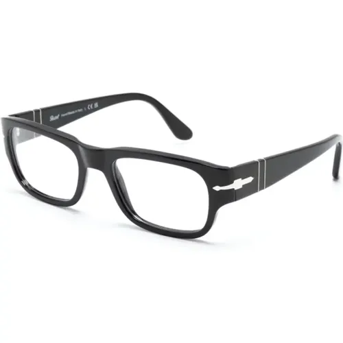 Klassische Schwarze Optische Brille , Herren, Größe: 58 MM - Persol - Modalova