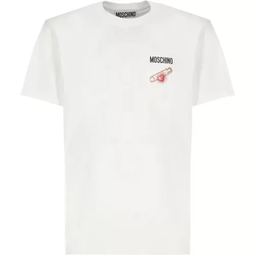 Weißes T-Shirt mit Logo Moschino - Moschino - Modalova