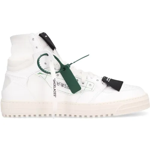 Off , Leder High-Top Sneakers , Herren, Größe: 44 EU - Off White - Modalova