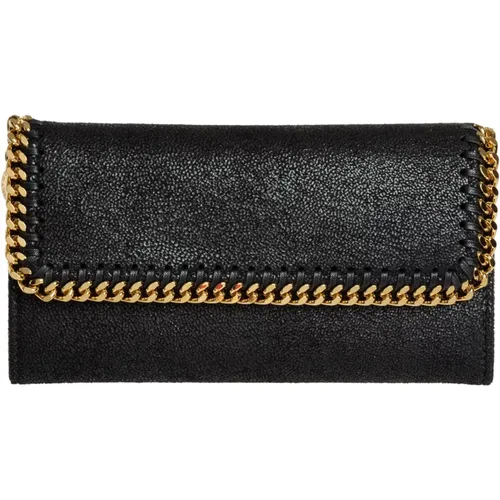 Snap-button Wallet with Logo and Card Slots , female, Sizes: ONE SIZE - Stella Mccartney - Modalova