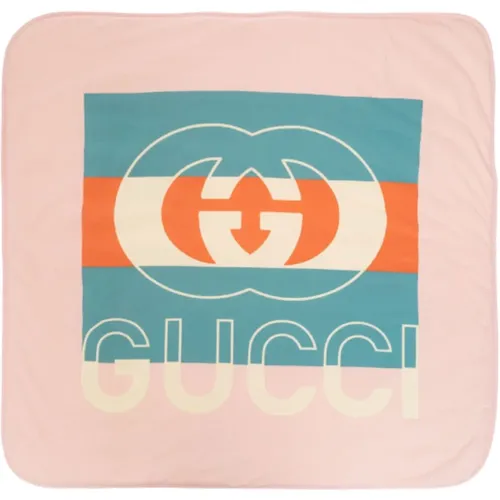 Rosa Kinderdecke mit GG Logo Print und Web-Detail - Gucci - Modalova