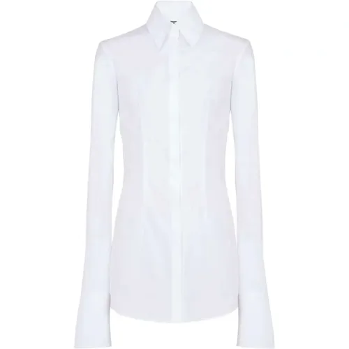 Extra-long sleeves cotton shirt , female, Sizes: S, M - Balmain - Modalova