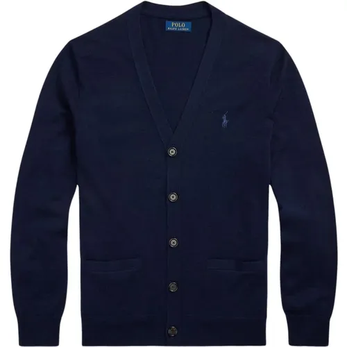 Slim-Fit Washable Wool Cardigan , male, Sizes: L, 2XL - Polo Ralph Lauren - Modalova