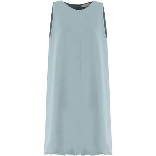 Elegantes Azzurro Kleid mit Fransen , Damen, Größe: L - Antonelli Firenze - Modalova