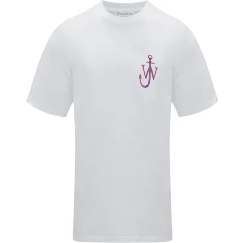 Weiße Baumwoll-T-Shirt mit JWA Logo,Anker T-Shirt - JW Anderson - Modalova