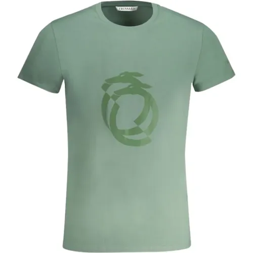 Druck Logo Rundhals T-Shirt - Trussardi - Modalova