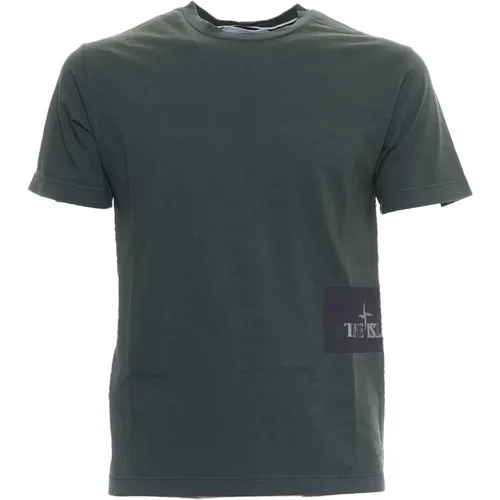 Mens Clothing T-Shirts Polos Moss Ss24 , male, Sizes: L - Stone Island - Modalova