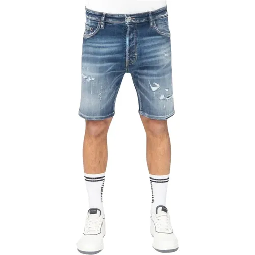 Kurze Blaue Ripped Rebel Jeans , Herren, Größe: W38 - My Brand - Modalova